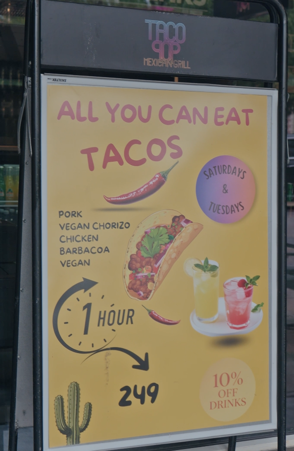 All you can eat tacos hver tirsdag og lørdag